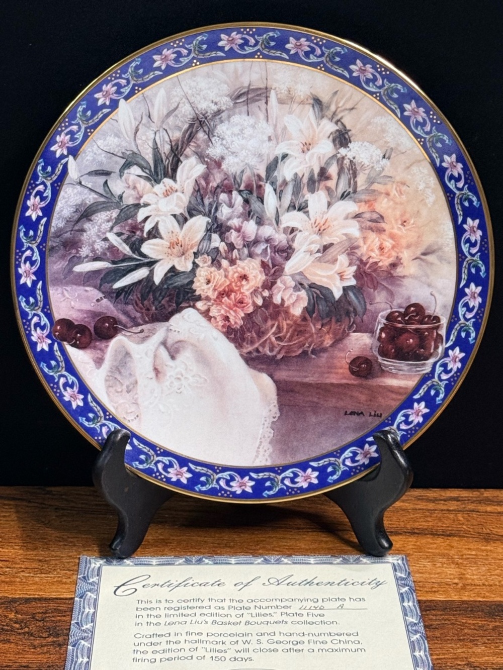 1992 W.L. George “Lilies” by Lena Liu Collector Plate